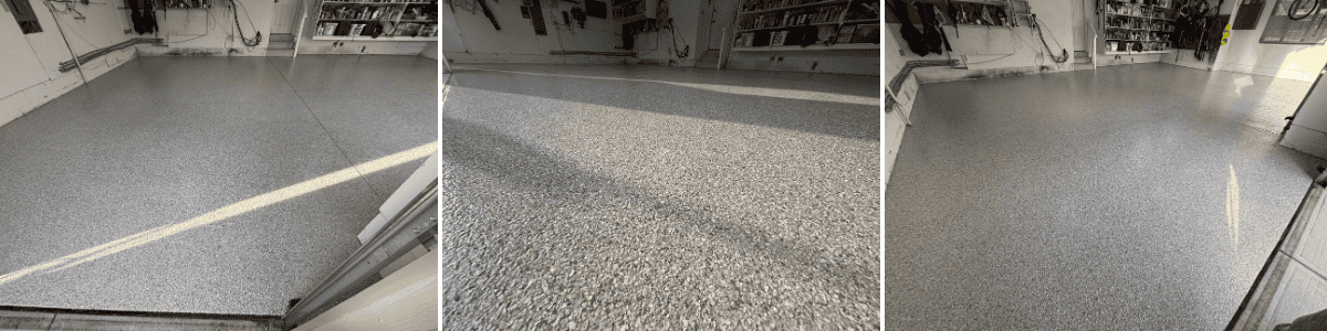 Garage after pictures with Galaxy Concrete Coating.
