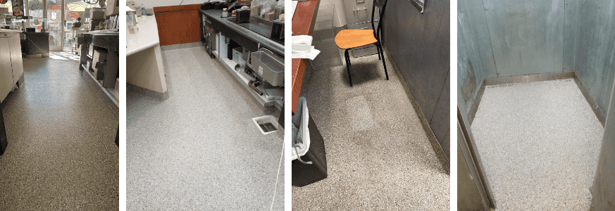 Ice cream shop floor redo by Galaxy Concrete Coating.