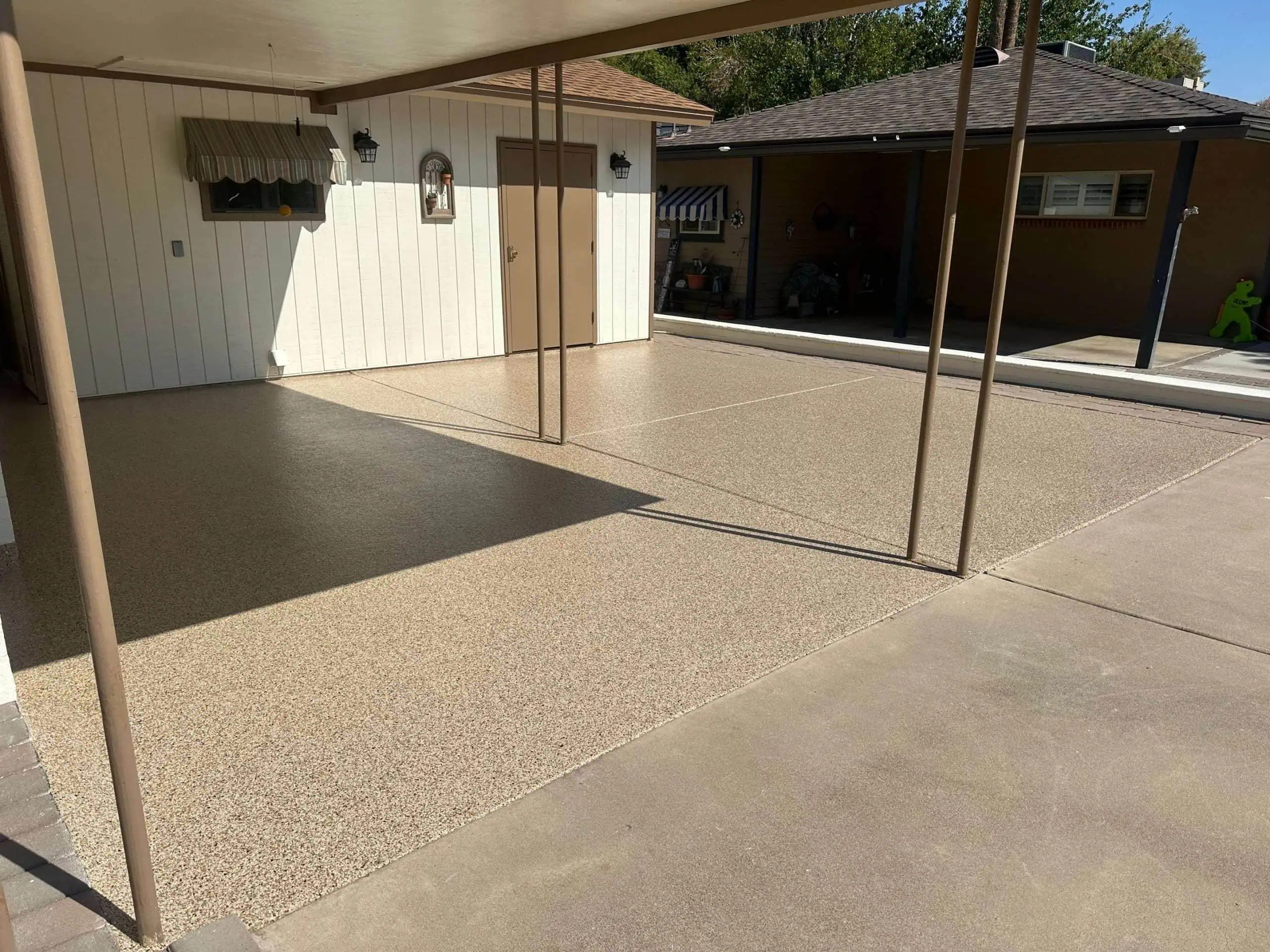 Garage floor with polyaspartic coating from Galaxy better than epoxy coatings