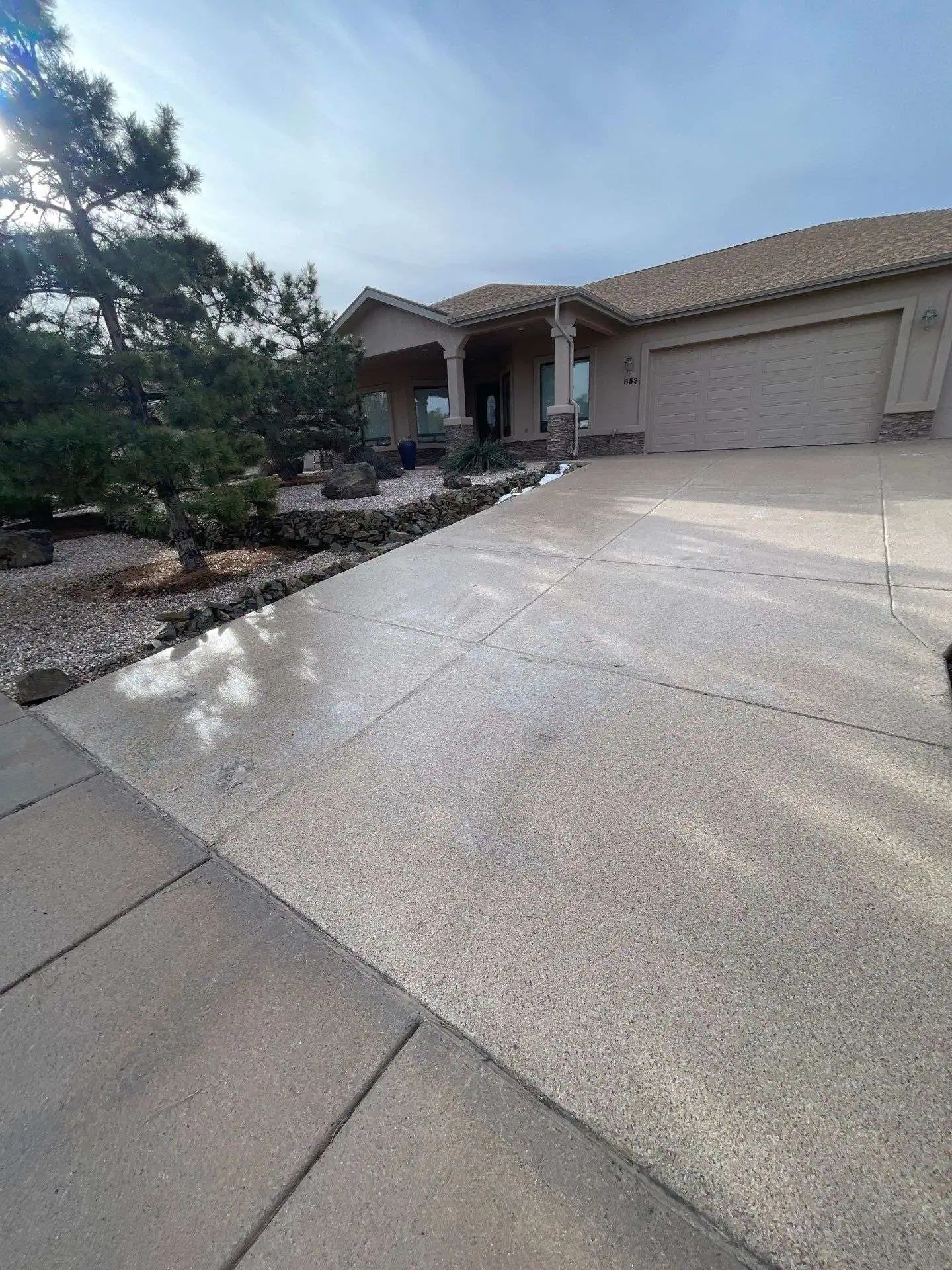 Garage floor that had epoxy coating on it