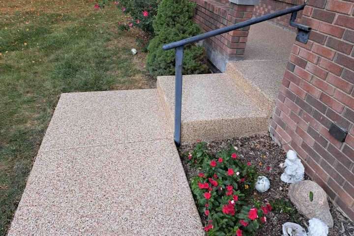 concrete porch and walkway ideas image